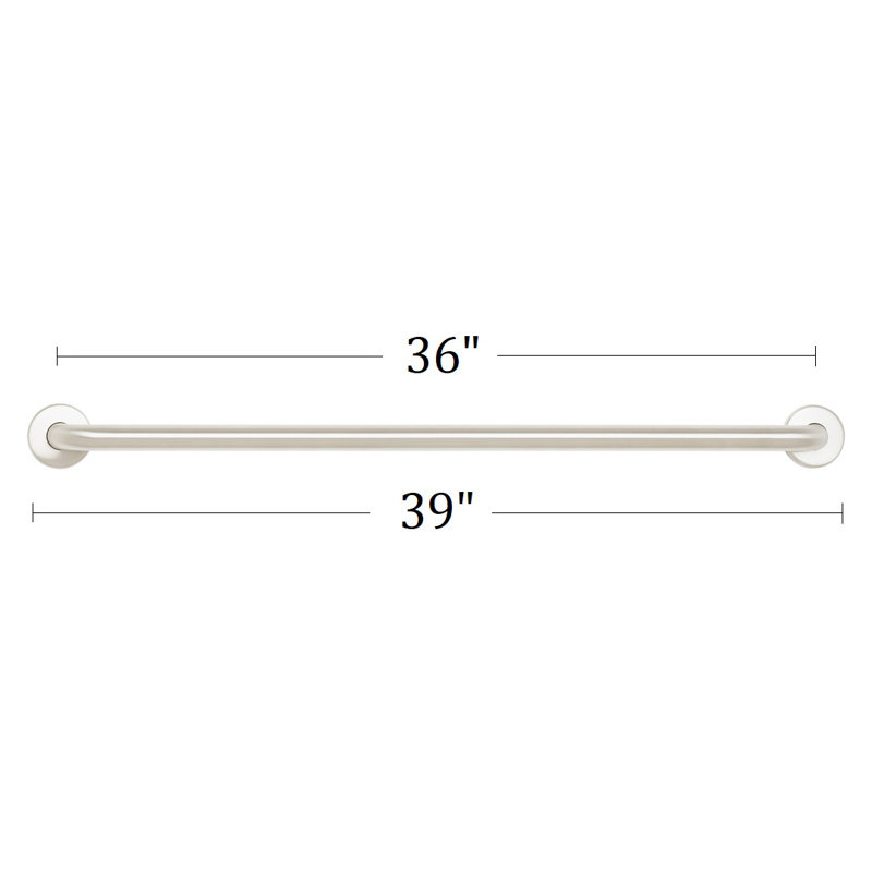 Straight Bathroom Safety Grab Bar, Satin, 36" W