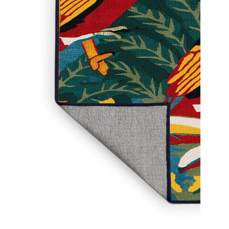 Washable Toucans Hawaiian Area Rug, Round 7'