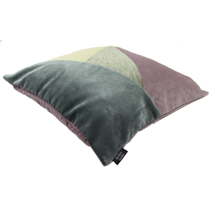 Epicurus Patchwork Square Cushion, 60 x 60cm, Heather/Cream