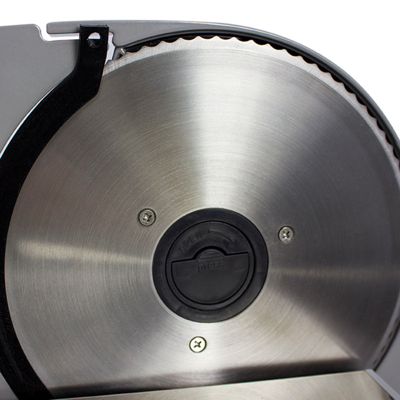 Gray Die-Cast Aluminum Electric Food Slicer with Blade Guard