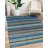 Knotted Strpied Ocean Blue Handmade Wool Stripe/Blue Modern Hand-Knotted Area Rug-785480650