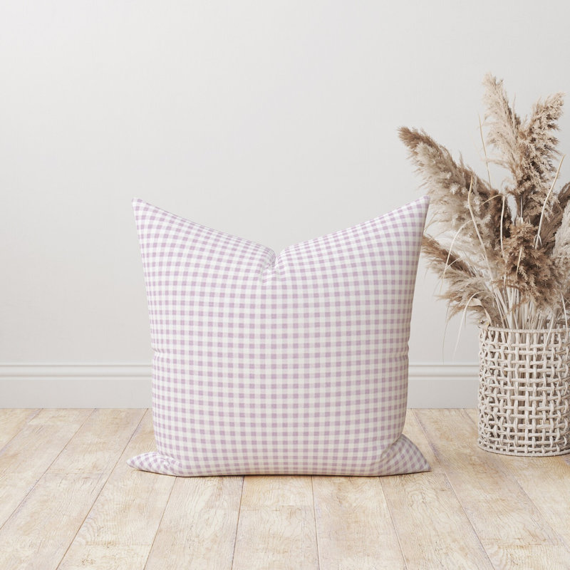 Housse de coussin mauve et lilas mauve, 15 po x 15 po, Blanc / Mauve