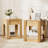 Fluted End Table With Charging Station, Wood Side Table With Drawer-1659109302