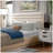 Modern Wood Bed Frame with Upholstered Headboard