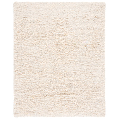 Tapis en laine ivoire tissé à la main Delane