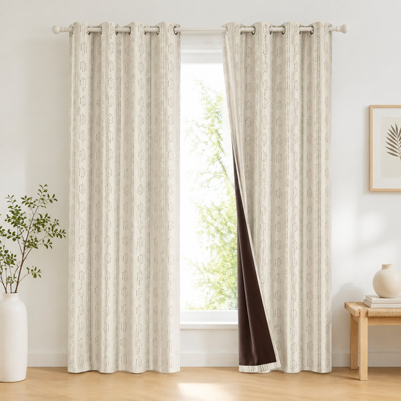100% Boho Blackout Curtains 84 Inches Long for Bedroom