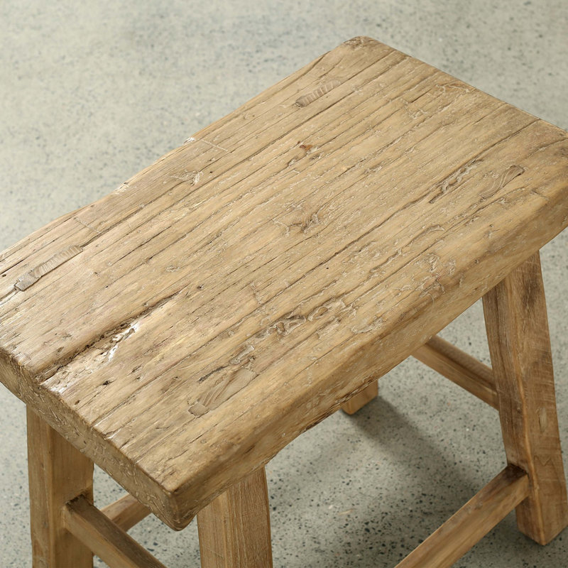 Env. Table d'appoint vintage 22-26 "de largeur 14-16" de profondeur avec plateau unique patiné naturel