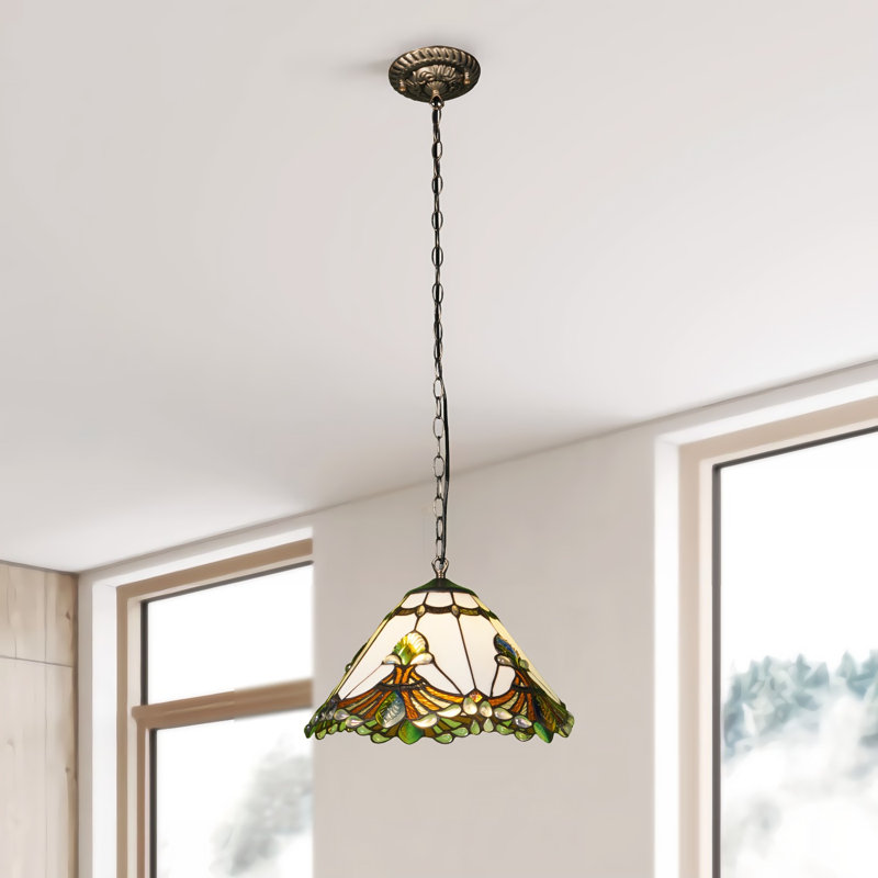 Luminaire suspendu en verre blanc