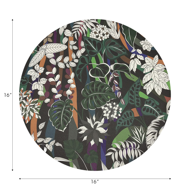 Sabi Jungle Pebble 16" Vinyl Placemat, Chocolate