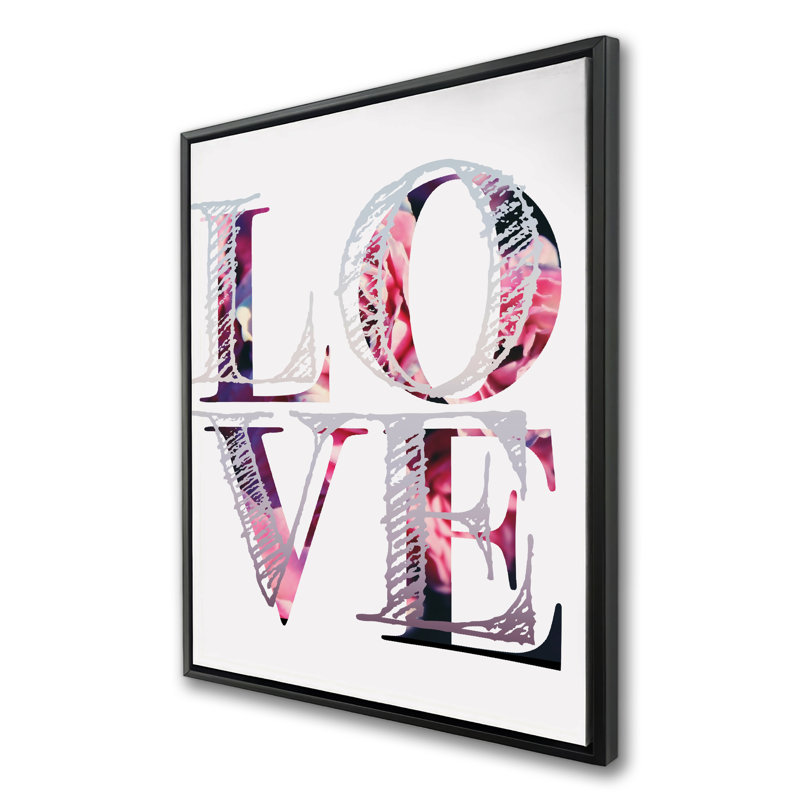 Love Bloom - Purple Framed Canvas for Bedroom Decor
