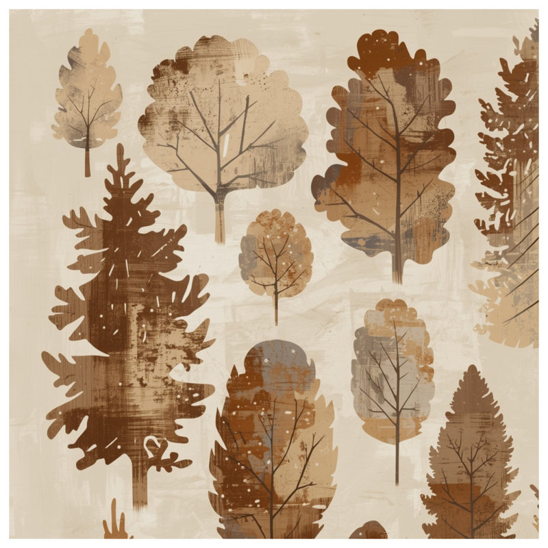 Couvertures Rustic Tree Silhouettes, L 50 po x H 60 po