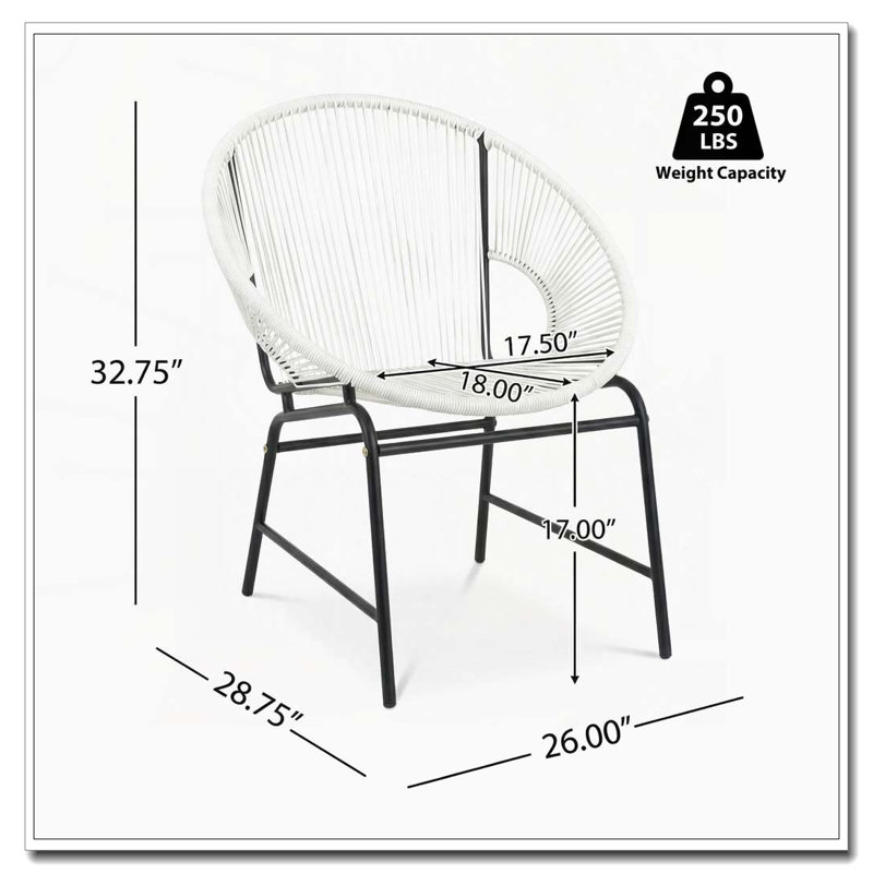 Ensemble de chaises de patio en osier, Blanc