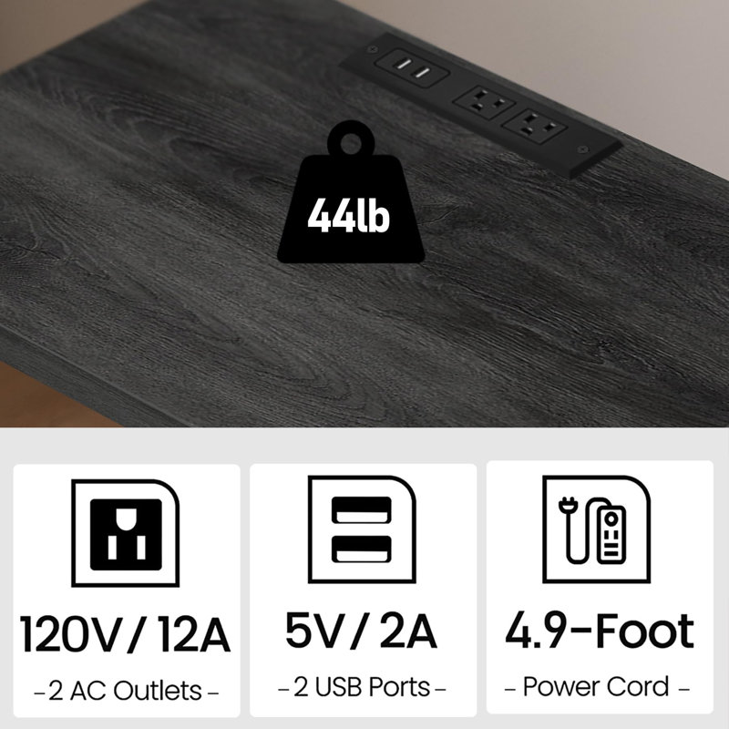 Table de bout avec station de charge Yannik, Gris anthracite / noir