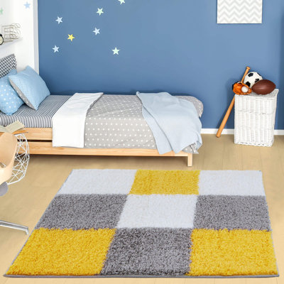 Myshaggy Collection Rugs Geometric Design in Yellow