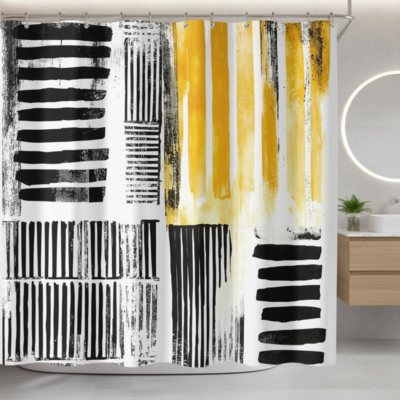 Ensemble de rideau de douche Modern Abstract
