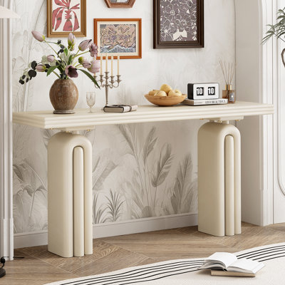 Console chic, élégante et luxueuse en placage d'acacia, convient au vestibule, au couloir, au salon, au vestibule, au couloir