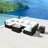 6 - Person Outdoor Wicker Patio Conversation Furniture Set With Fire Pit Table-102716921