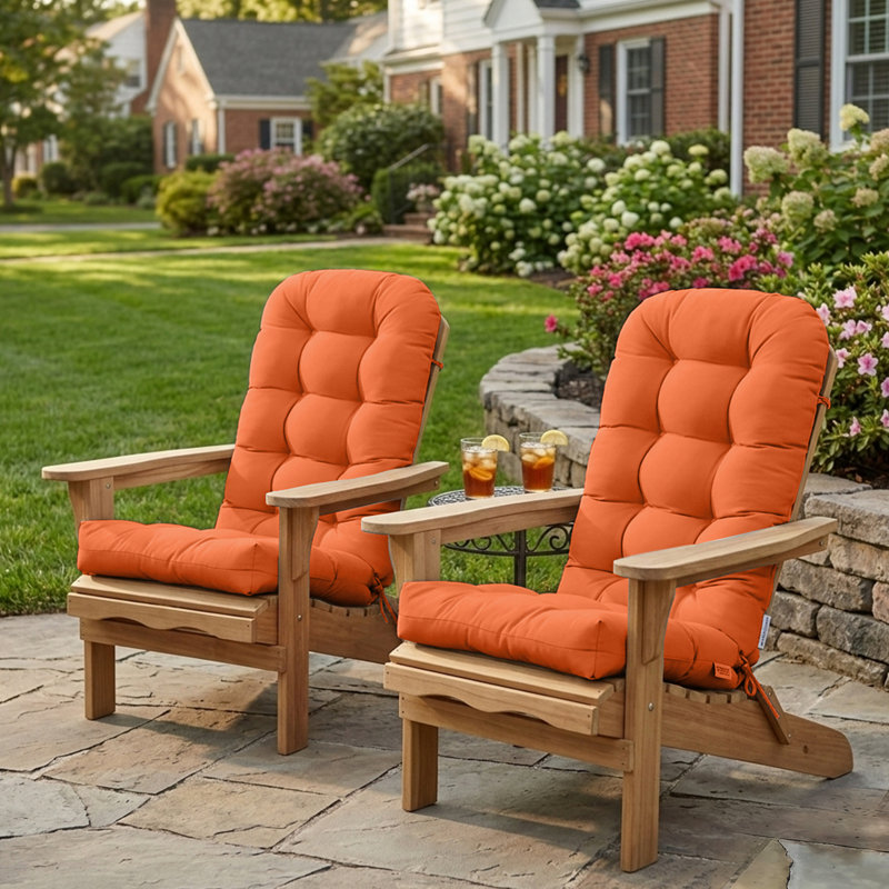 Outdoor/Indoor High Back Chair Cushion, Orange
