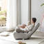 Chaise inclinable en métal pour regarder la télévision - Chaise de plancher grise et en lin, conception peu encombrante