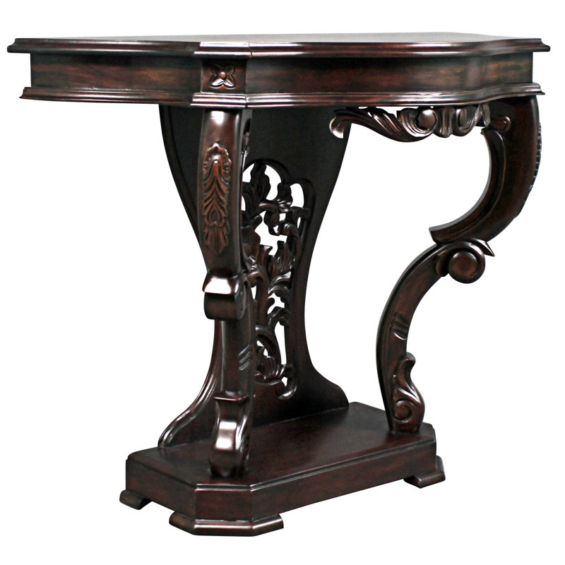 Val de Loire 38'' Dark Brown Mahogany Console Table with Storage