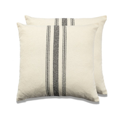  French Stripe Cotton Blend Throw Square Pillow Cover