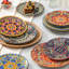 6 Piece Bohemian Print Dessert Plate Set,8.5 Inch Salad Plates,Assorted Floral&Geometric Prints