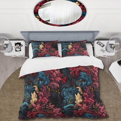 Regal Purple And Blue Luxe Opulence I - Ensemble de housse de couette à motif cachemire
