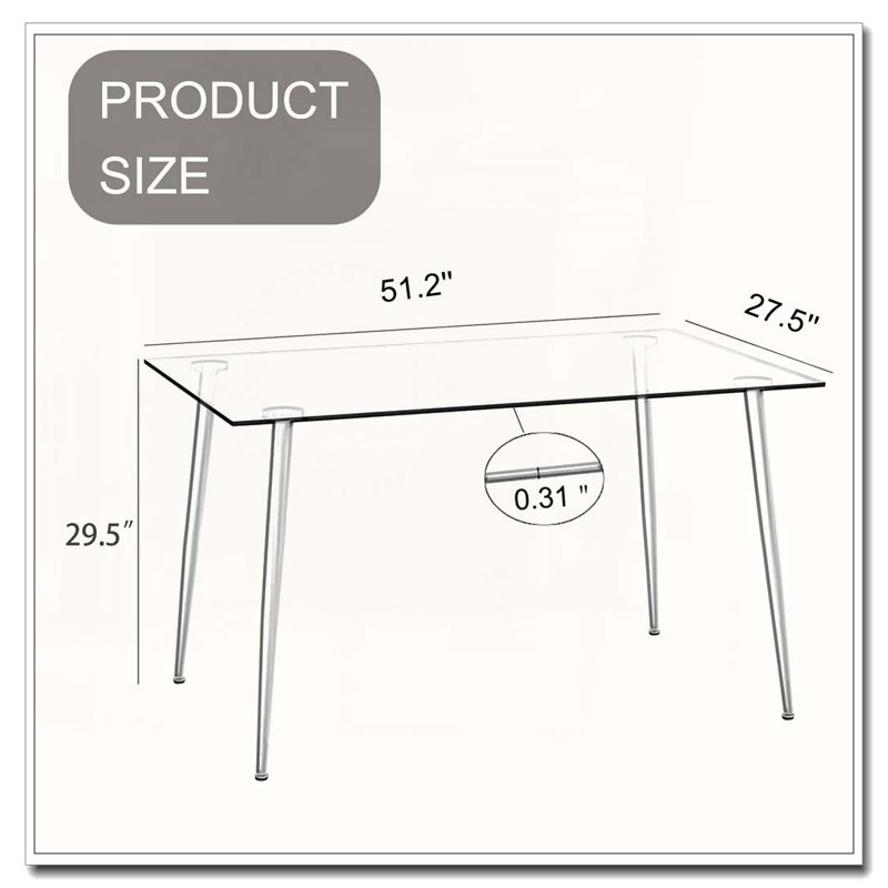 Table de salle à manger 51 ", Noir