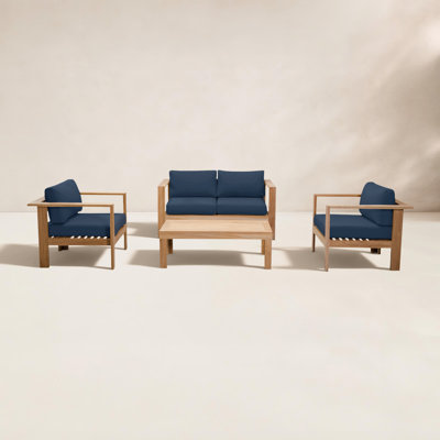 Sonoma Teak 4 - Person Patio Conversation Set with Cushions