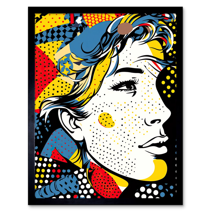 Acencion Man Portrait Halftone Patterns Comic Book Style Circles - Single Picture Frame Print