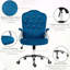 Chaise de bureau à domicile Vinsetto, chaise d'ordinateur en velours, chaise de bureau capitonnée à boutons avec roulettes pivotantes, hauteur réglable et fonction d'inclinaison-229603548