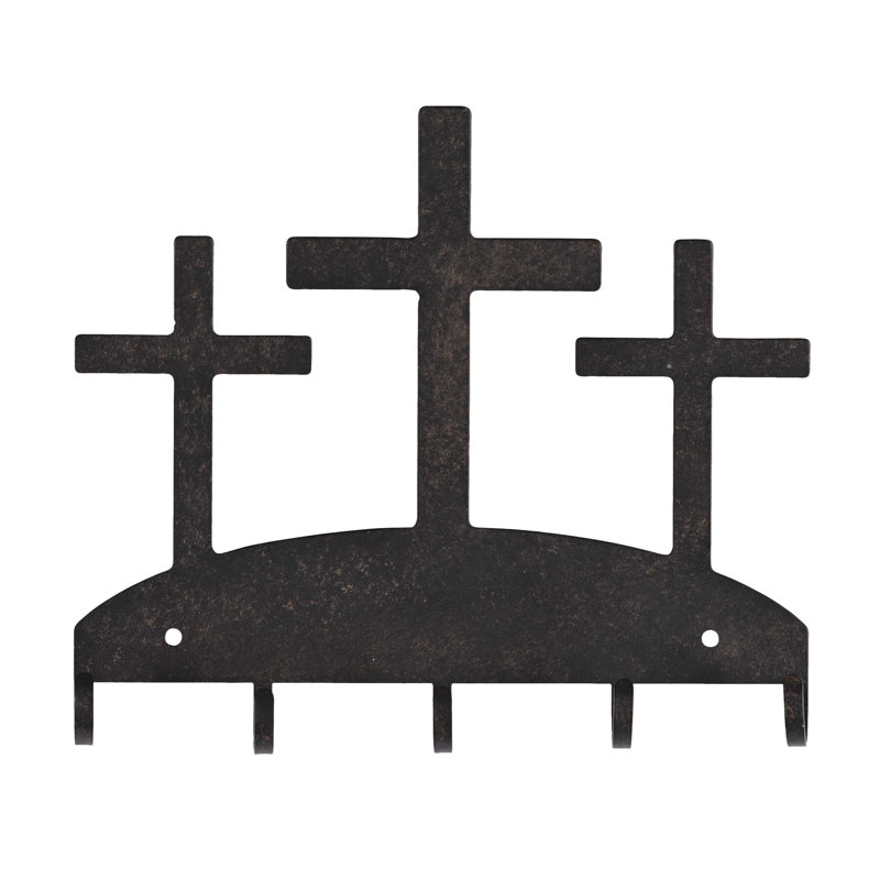Wall Calvary Cross Keyring Hook Metal
