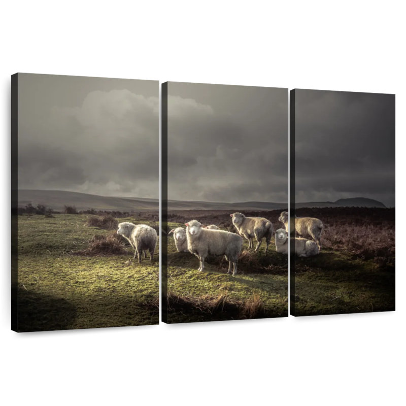 Brampt Storm Grazing Sheep, 48" H x 74" W