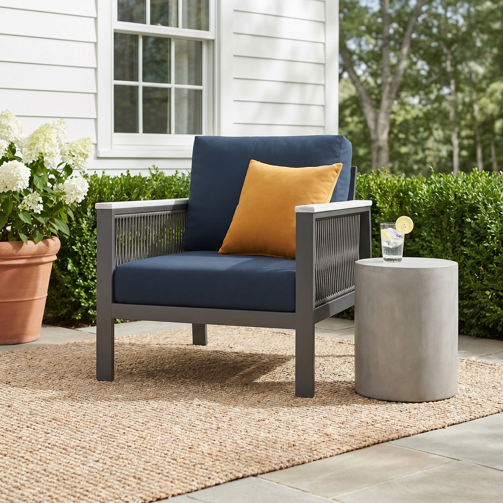 Townsend Sunbrella® Patio Lounge Chair, Canvas Granite Sunbrella® Canvas