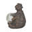 Kalyse Resin Garden Statuary with Solar LED Crackled Glass Ball - 7" Bronze Metallic Finish for Home and Garden Decoration