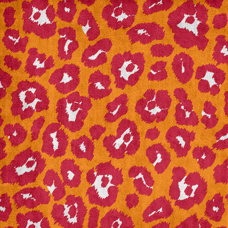 Serviette de plage Holderness, Mélange polyester-coton, Orange / blanc / rouge