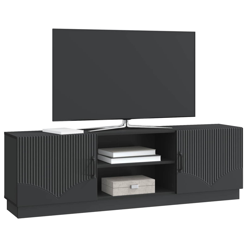 Unfinished TV Stand, 47cm H x 150cm L x 31cm W, Black