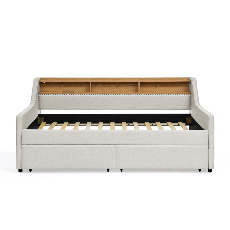 Nikali Upholstered Daybed, Beige