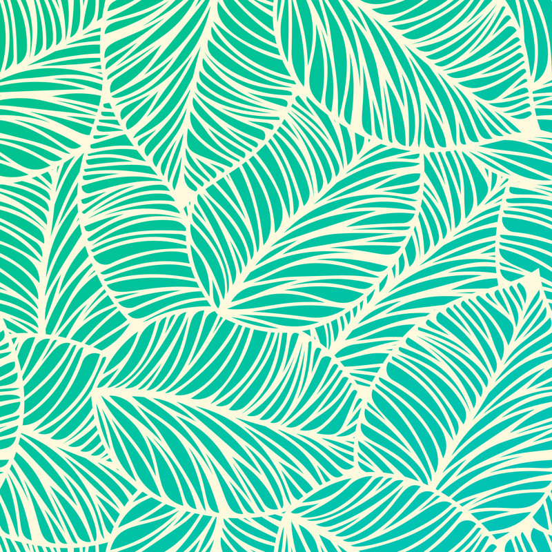 Seamless Tropical Leaf Background by Filo - Wrapped Canvas Print, 51cm H x 51cm W