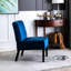 De 2 chaises modernes de style Mid-Century, velours bleu foncé, pieds en bois massif, mobilier de salon et de chambre à coucher-1501787647
