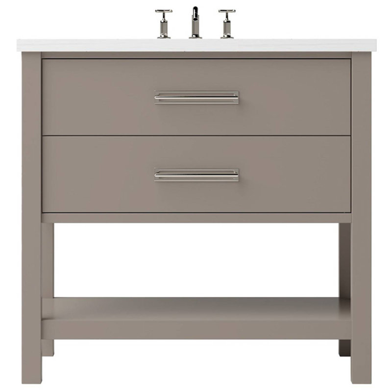 Kiawah Two-Drawer Single Bath Vanity, Taos Taupe, Satin Nickel, 30"