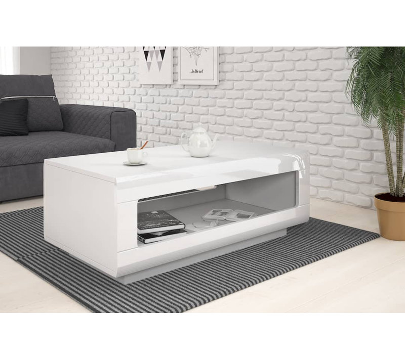 Banshi Coffee Table with Storage, White