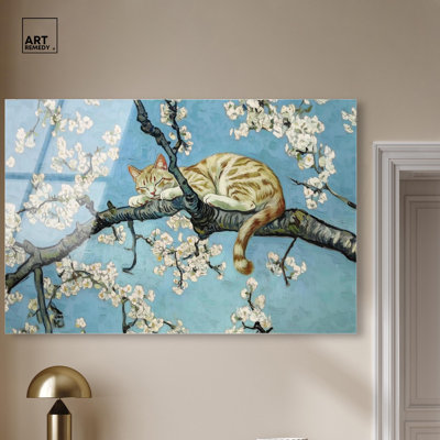 Art d'automne en acrylique pour chaton Autumn Blossom par Art Remedy, prêt à être suspendu