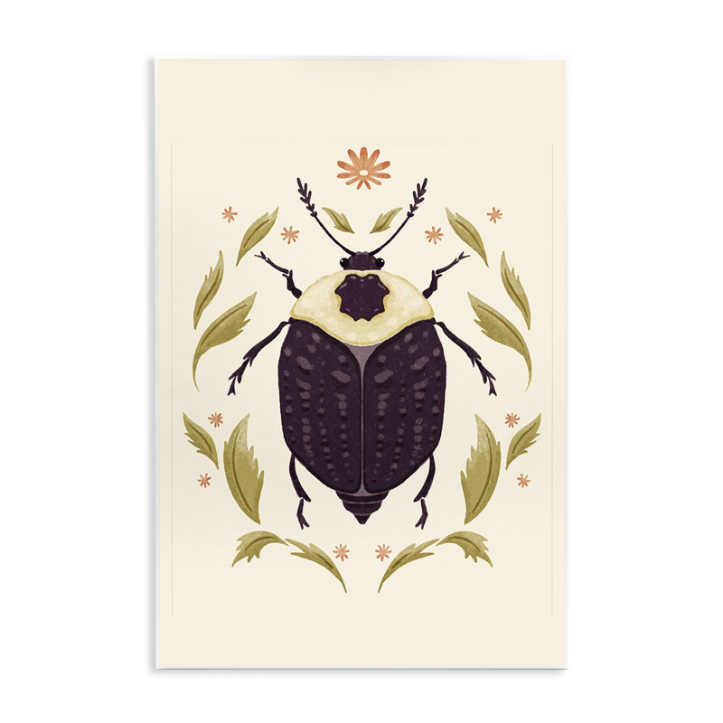 Plaque murale coccinelle noire avec feuilles, design par Hannah Moren, H 15 po x l 10 po