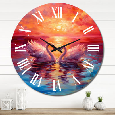 Horloge murale Swans In Love