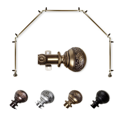 Solon 5-Sided Bay Window Single Curtain Rod