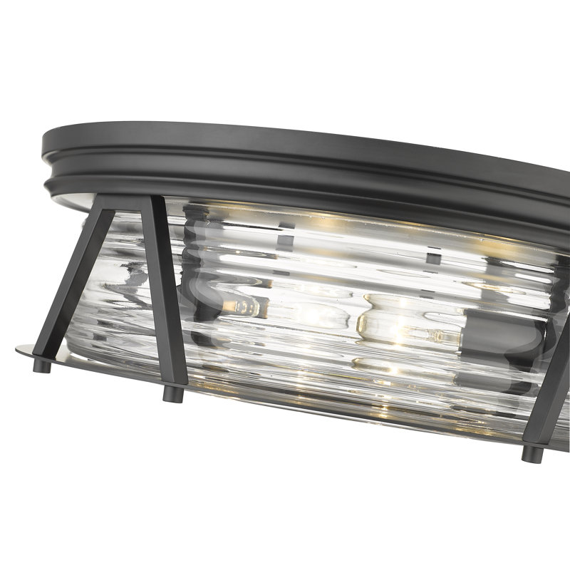 Plafonnier encastré 20 po à 4 lumières Smithies, Noir mat