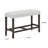 Risa Counter Height Bench, Gray Polyester Memory Foam Seat, Brown 40 Inch