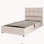 Lit plateforme simple tapissier avec système de rangement hydraulique, beige-1702314399