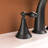 Matte Black Bathroom Faucet System - 2 Handle Widespread 3 Hole With Drain Sink Piece Pop Up Drain, Lines-124241871